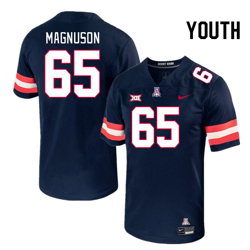 Youth #65 Leif Magnuson Arizona Wildcats Big 12 Conference College Football Jerseys Stitched-Navy